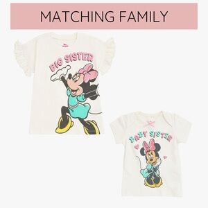 NWT BUNDLE Disney Big Sister Baby Sister Minnie Mouse T-shirts 5T 0-3 mths
